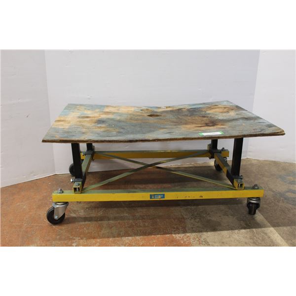 * Engine Dolly w/ Plywood Top on Wheels - Some Wear - 33.5" x 24" x 16" High
