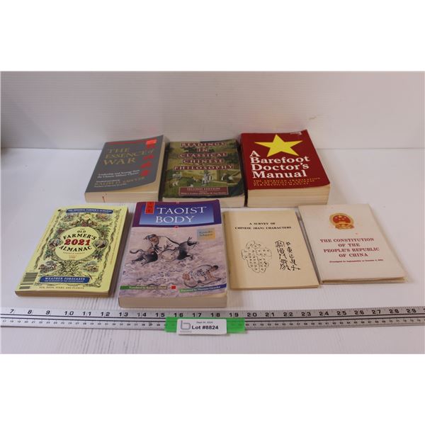 (6) Chinese Books (Assorted) & 2021 Farmer's Almanac