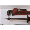 Image 4 : (2) Pipe Wrenches - 10" & 16", Puller, Grabber