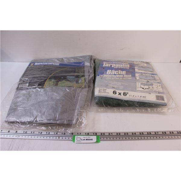 (2) Tarps: Engine Cover Tarp & 6ft x 6ft