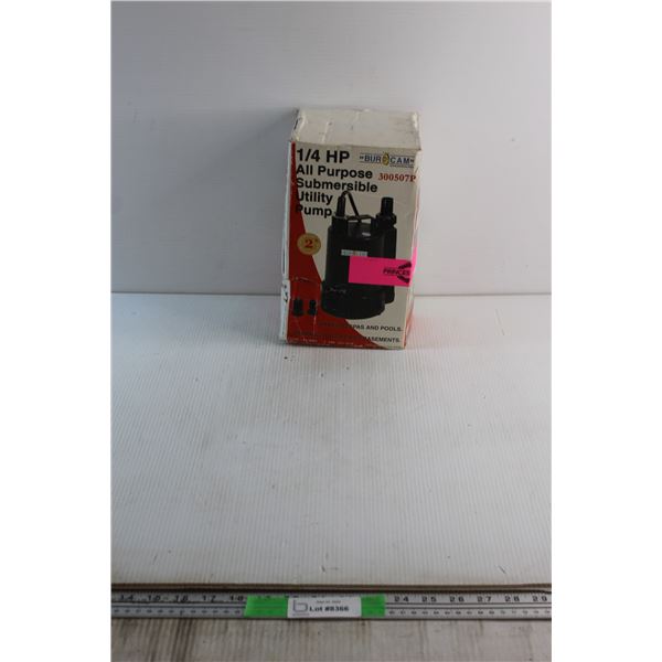 Burocam 1/4 HP All Purpose Submersible Utility Pump - Untested