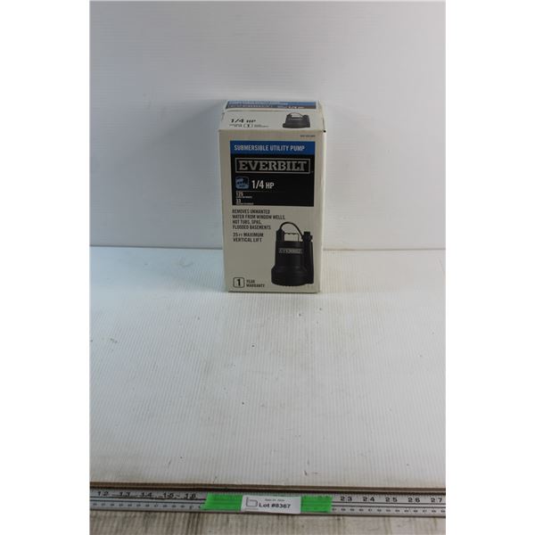 Everbilt 1/4 HP Submersible Utility Pump - Factory Sealed
