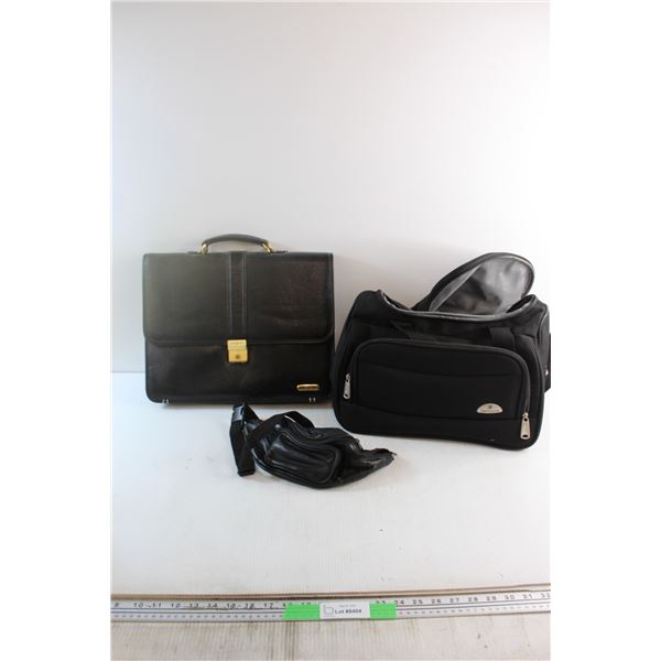 Samsonite Diplomat Case, Shoulder Bag and Unmarked Waist Bag