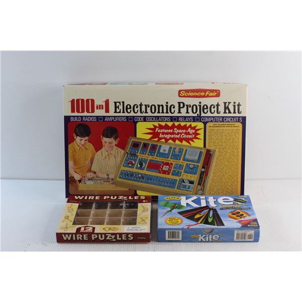 100 in 1 Electronic Project Kit, Wire Puzzles and Kite Calendar