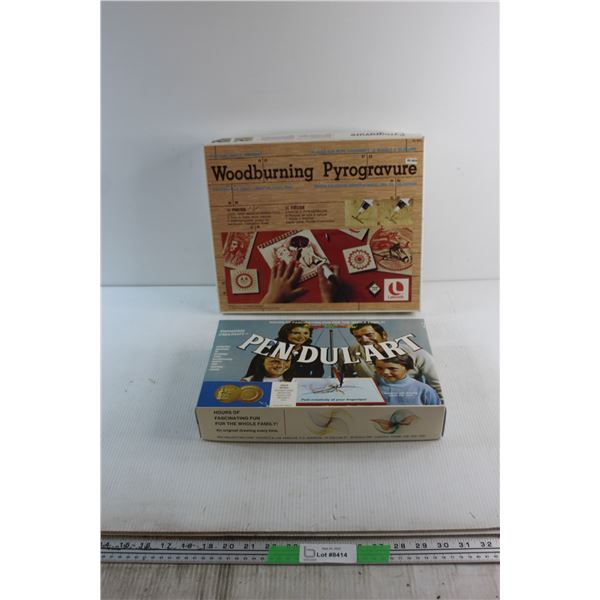 Woodburning 11 pc Game Set and Magic Rainbow Pen-Dul-Art Game