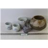 Image 1 : Pottery Plant Pot - (4) Ceramic Asian Themed Containers/Dishes