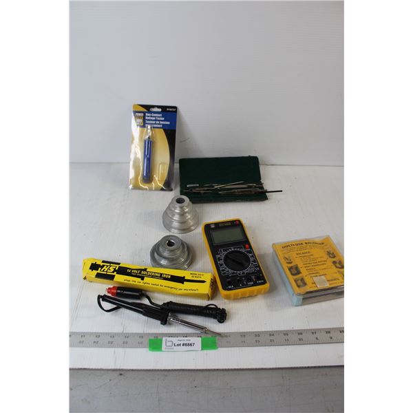 K&S 12V Soldering Gun, Digital Multimeter, Multi Use Balancer, Geometry Set, Non Contact Voltage Tes