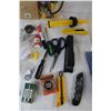 Image 4 : Mini Pump With Gauge, (2) Exacto Knives, Stapler, (2) Screwdriver, Assorted Hardware and Tools