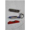 Image 2 : Sterile Stainless Steel One Blades, (3) Small Pocket Knives, Assorted Collectables and Cables