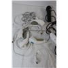 Image 3 : (5) Wii Nunchucks, Wii Wheel, Assorted Cords and Microphone