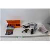 Image 1 : (4) Safety Glasses, C Clamp, Repair Tape, Box Full Of Nails,