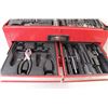 Image 3 : Jobmate Tool Box With Sockets, Wrenches, Screwdrivers, Drill Bits, Assorted Tools - 21" x 10" x 13"
