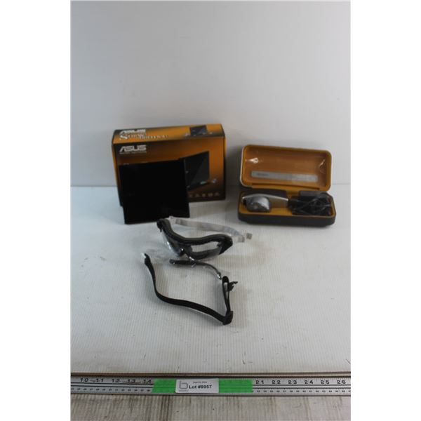Asus DVD Reader, Philishave Shaver and Safety Goggles