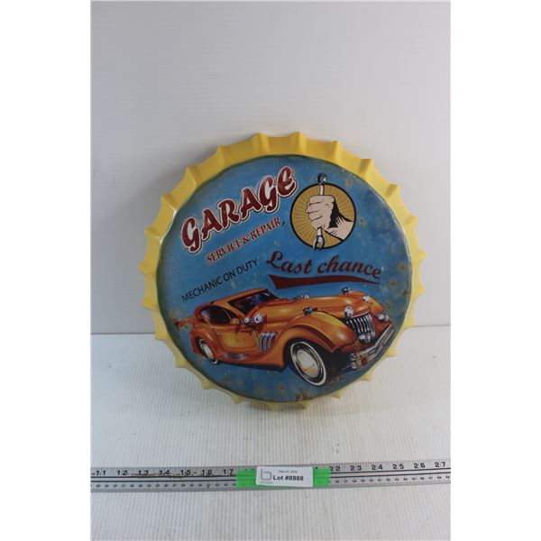 14'' Bottle Cap Wall Decoration - Mechanic on Duty