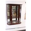 Image 1 : * Bombay Co. Curio Curved Wall Display Case w/Shelves - 25" x 20" x 6" - Crack in Glass on Side Pane