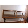 Image 1 : * Antique Wood & Glass Display Case w/ Missing Sliding Doors - 71" x 14" x 23"