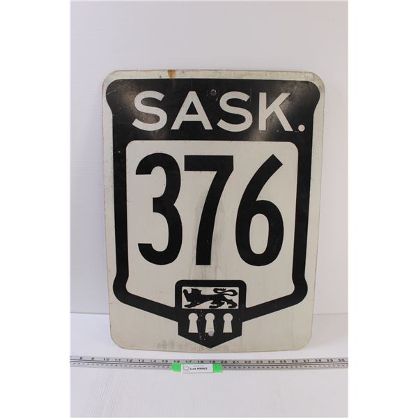 * Sask 376 Metal Road Sign - 24" x 18"