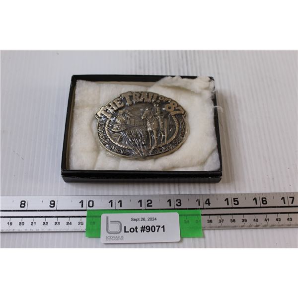 Calgary Stampede 1987 Belt Buckle (Solid Brass) - The Trail from Stampede Ranch to Calgary