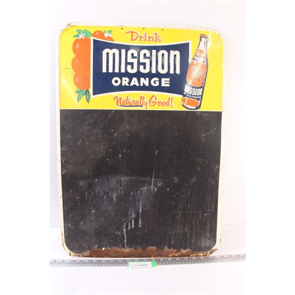 * Drink Mission Orange Chalk Menu Board - Some Rust - 27" x 19"