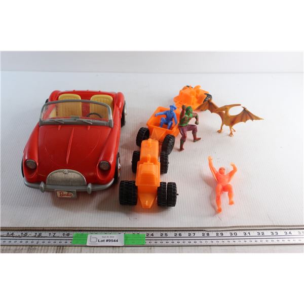 1978 Barbie Cool Convertible Red Roadster - 2 Seater Sports Car -  (3) Vintage Reliable Toys (Canada