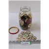 Image 1 : Vintage Jello Car Wheels / Coins in Jar - Assorted