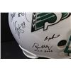Image 6 : *Saskatchewan Roughriders Helmet 2002 - Signed: # 20, 74, 67, 89, 42, 68, 98, 72, 60, 20, ?)