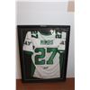 Image 1 : * Mimbs # 27 Saskatchewan Roughriders Jersey Framed & Signed - 40" x 32" x 3"