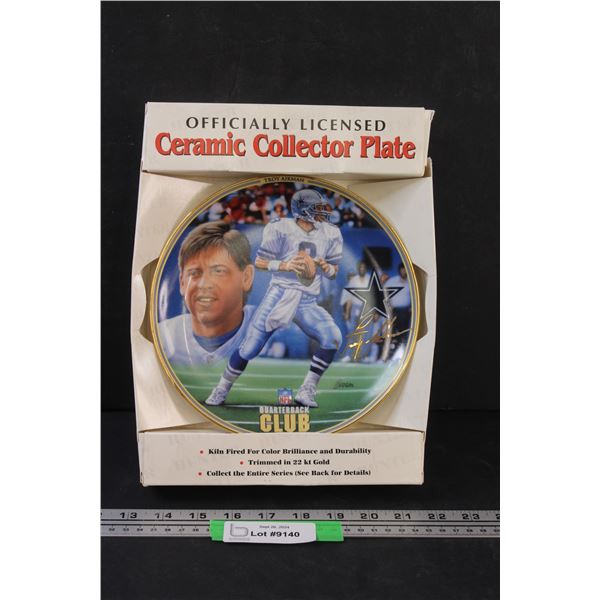 Dallas Cowboys - Troy Aikman Ceramic Collector Plate (22k Gold Trim) in Box