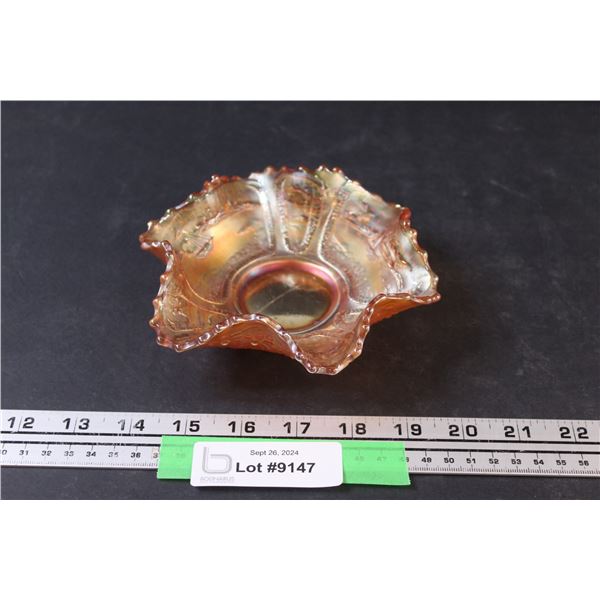 Fenton Marigold Sailboat Glass Berry Bowl - 6"