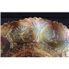 Image 2 : Dragon & Lotus Peach Lustre Carnival Glass Dish - 9"