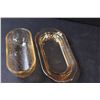 Image 4 : Jeanette Floragold Glass Butter Dish - 7" x 3"
