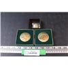 Image 1 : (2) Ducks Unlimited Coin Tokens (2") in Cases - Redhead and Hooded Merganser by Angus Short & Collec