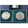 Image 5 : (2) Ducks Unlimited Coin Tokens (2") in Cases - Redhead and Hooded Merganser by Angus Short & Collec