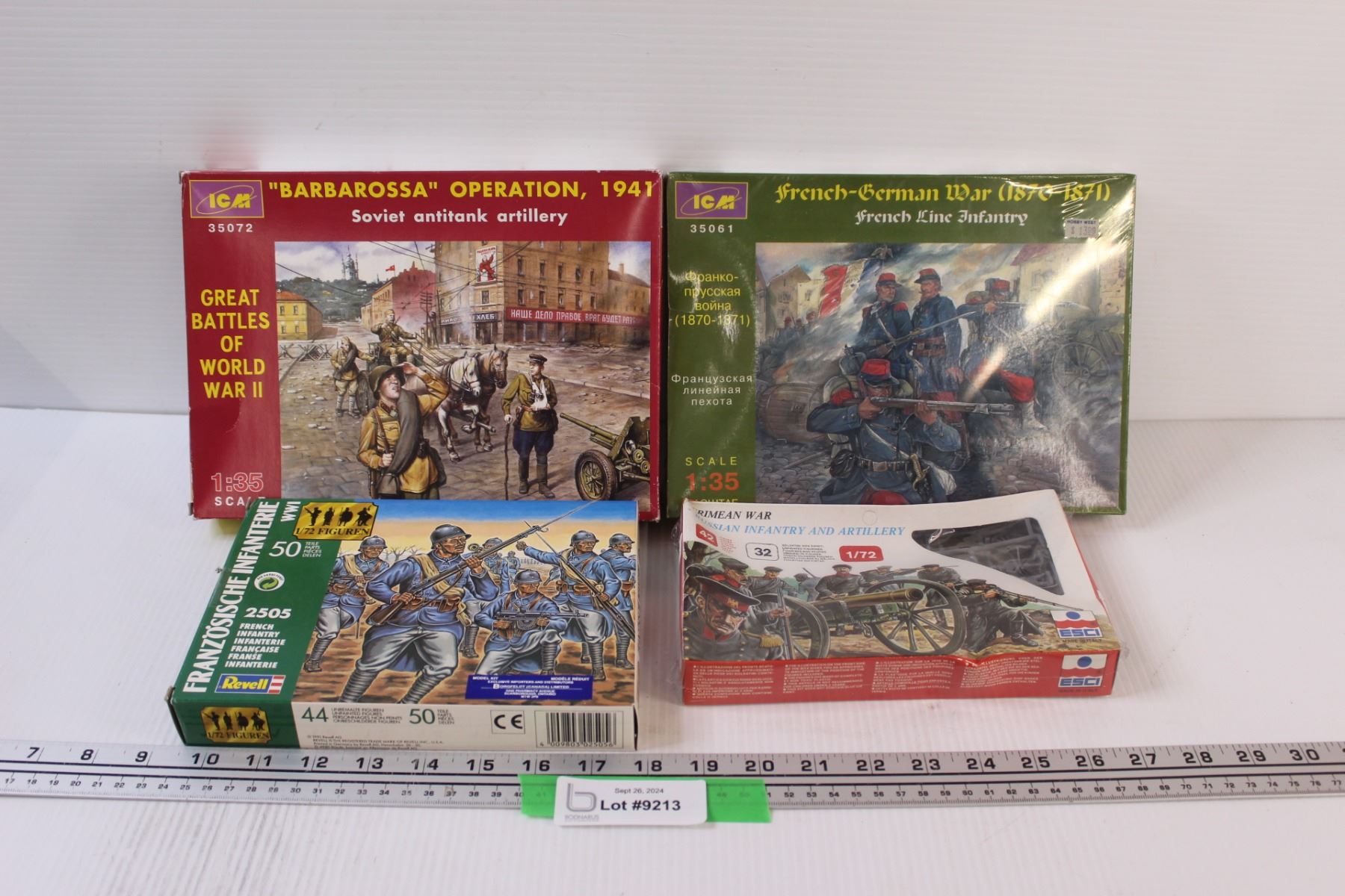 War Models (4) 1:35 Model Scale Kits: World War II, French Infantry, Crimean War ...