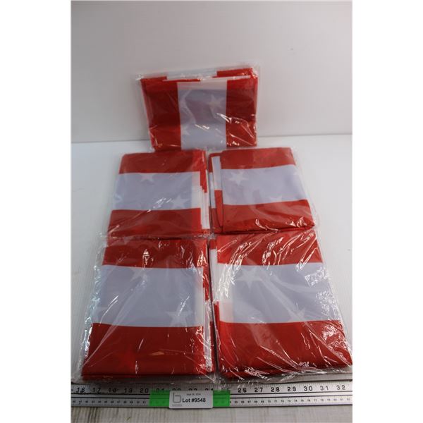 Lot of U.S. Flags - 5'x8' - Flagburg - Durable - 100% Polyester, Vivid Color, UV Fade, Canvas Header