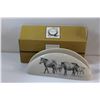 Image 3 : Bernie Brown - New in Box - Ceramic Napkin Holder with Horses ( Young and Restless) Motif + Custom M
