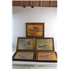 Image 1 : Vintage Airplane Prints by Artist Robert Banks- Set of 5 - 17'' Wide x 13'' High - Professionally Fr