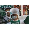 Image 9 : Saskatchewan Roughrider Items - 2 Boxes Andy Fantuz Flakes (Empty), 5 Collectible Lamb's 100 year Gl