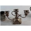 Image 2 : Vintage English Silver Plated Twisted 3 Arm Candle Holder - Very Heavy and Beautiful + Vintage Toron