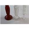 Image 2 : 9'' Glass Vase (Spain) Original and Genuine Recycled Glass plus 2- 8'' Fine Cut Crystal Flower Vases
