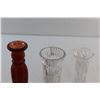 Image 3 : 9'' Glass Vase (Spain) Original and Genuine Recycled Glass plus 2- 8'' Fine Cut Crystal Flower Vases