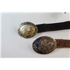 Image 2 : (2) Vintage Western Belts - The First is a Larry Mahan Tooled Leather Belt Made in USA by Leegin - S