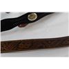 Image 3 : (2) Vintage Western Belts - The First is a Larry Mahan Tooled Leather Belt Made in USA by Leegin - S