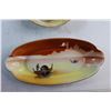 Image 3 : Noritake Japan Hand Painted Ship Scene Candy Dish with Gold Accents + Noritake Hand Painted 11'' Dis
