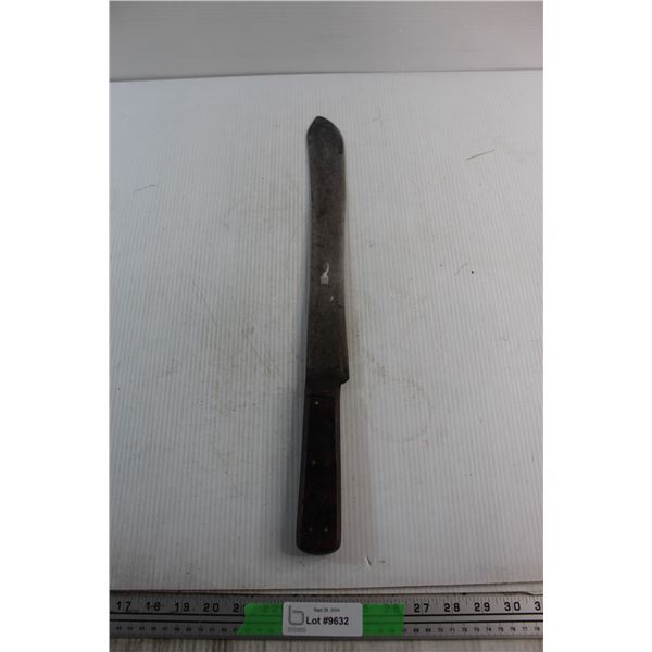 Vintage 14'' Machete with Wooden Handle