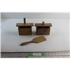 Image 1 : (2) Wooden Butter Moulds and Butter Paddle