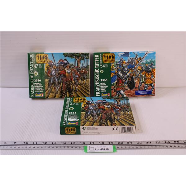 (3) 1:72 Model Figure Kits - Imperial Infantry and French Knights
