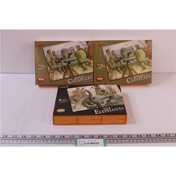 (1) 1:72 Scale Figures Set ( War Elephants) - (2) 25mm Figures and Roman Catapults