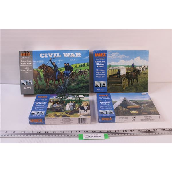 (3) 1:72 Scale American History Series Model Sets and (1) 1:32 Scale American Civil War Model Set