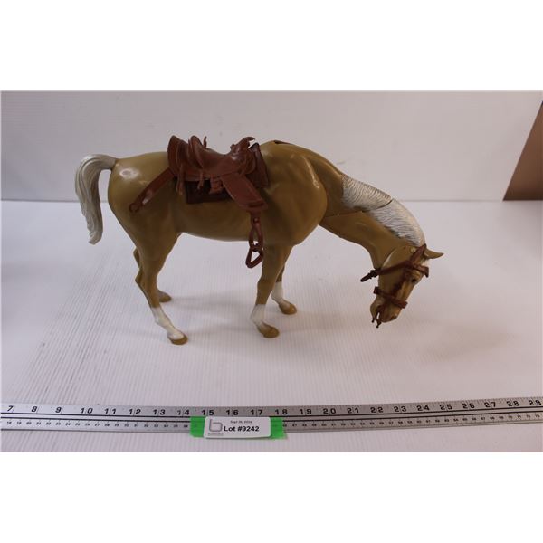 1960s Marx Palomino Horse with Saddle, Blanket, and Bridle